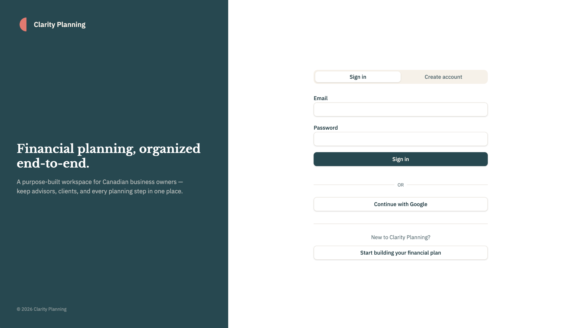 Clarity Planning preview