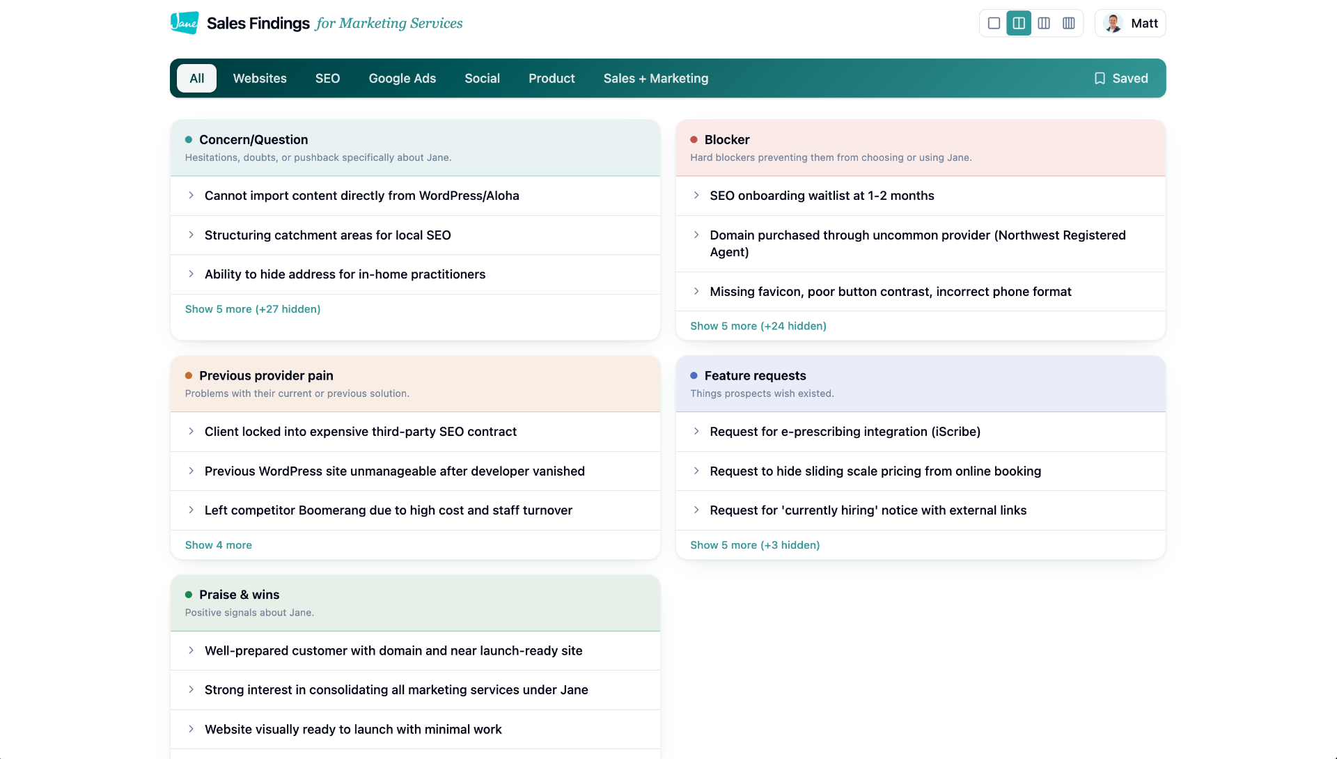 Services Sales Insights preview