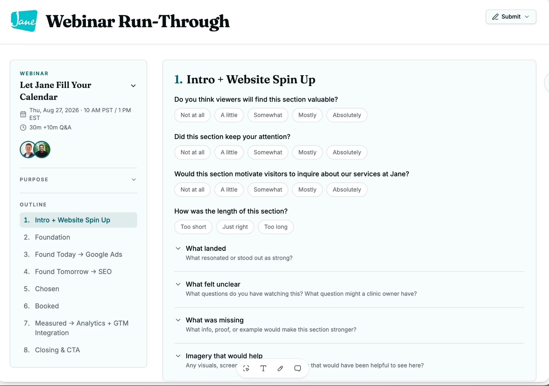 Webinar Feedback preview