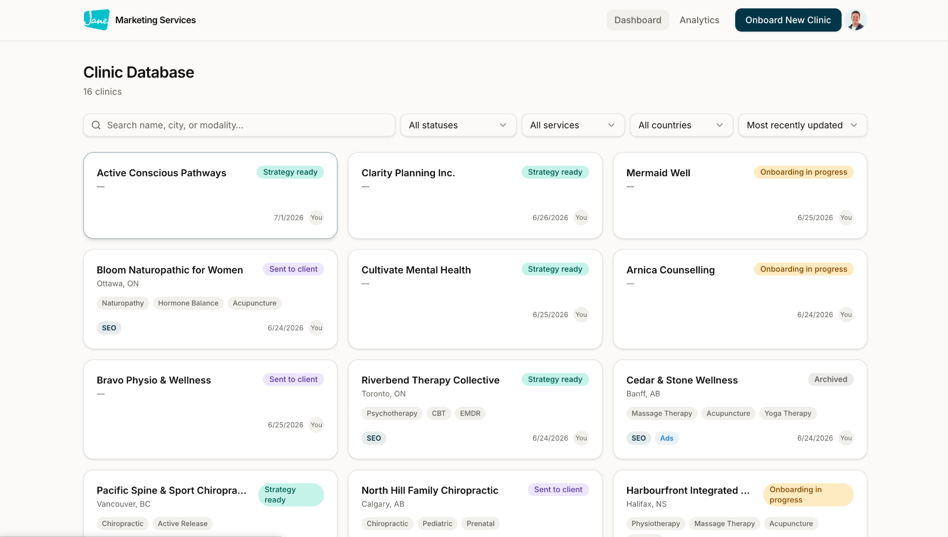 Jane SEO + Ads Onboarding preview
